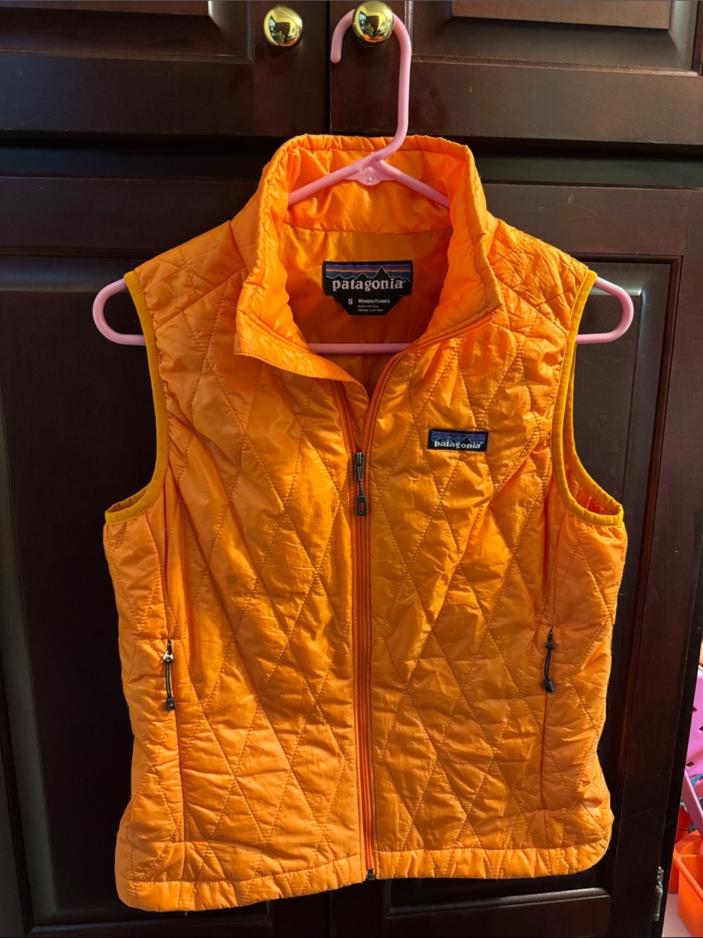 Patagonia Orange Diamond-Quilt Vest
